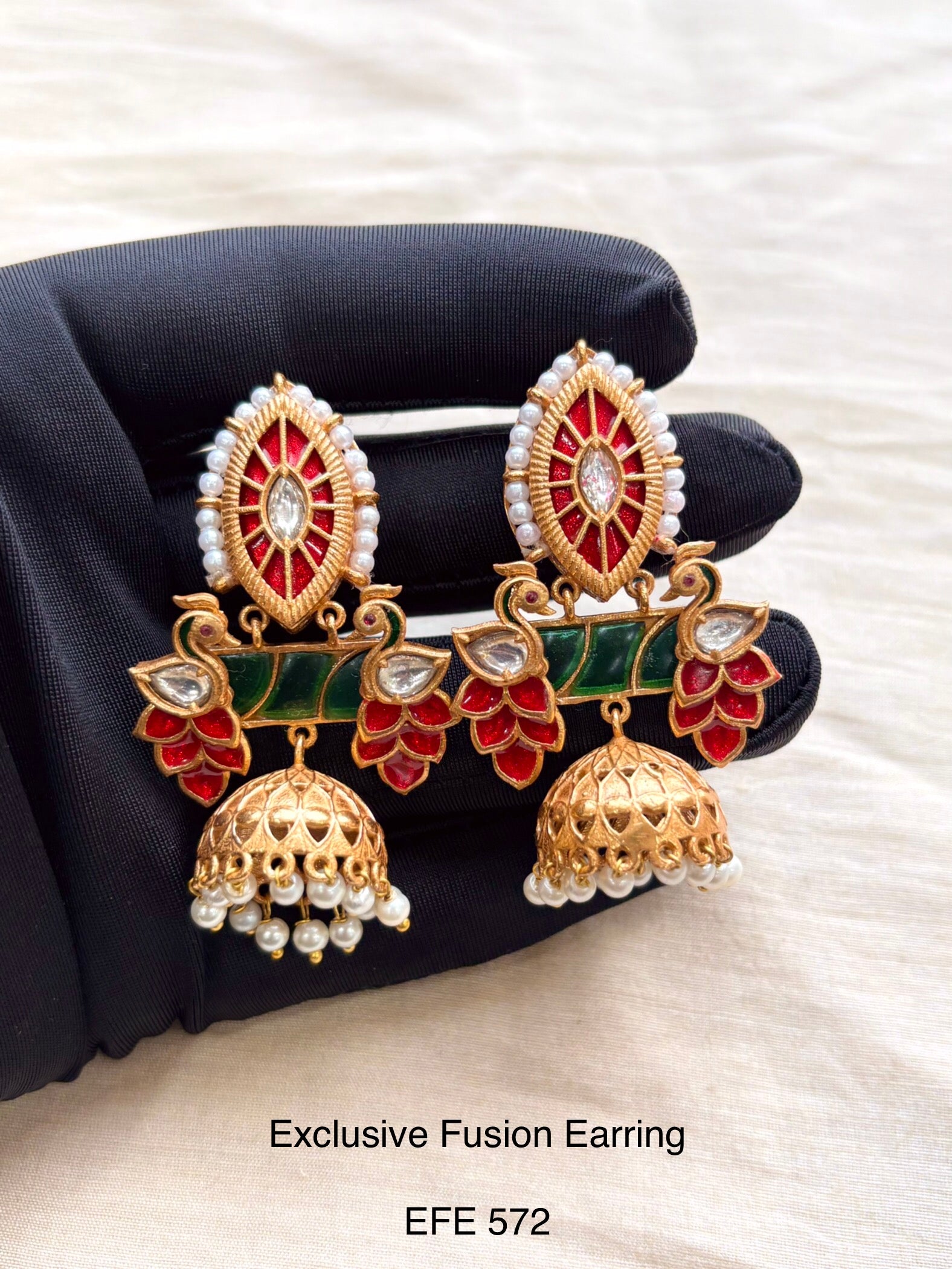 Handcrafted Neo Traditional Jadau Jhumka