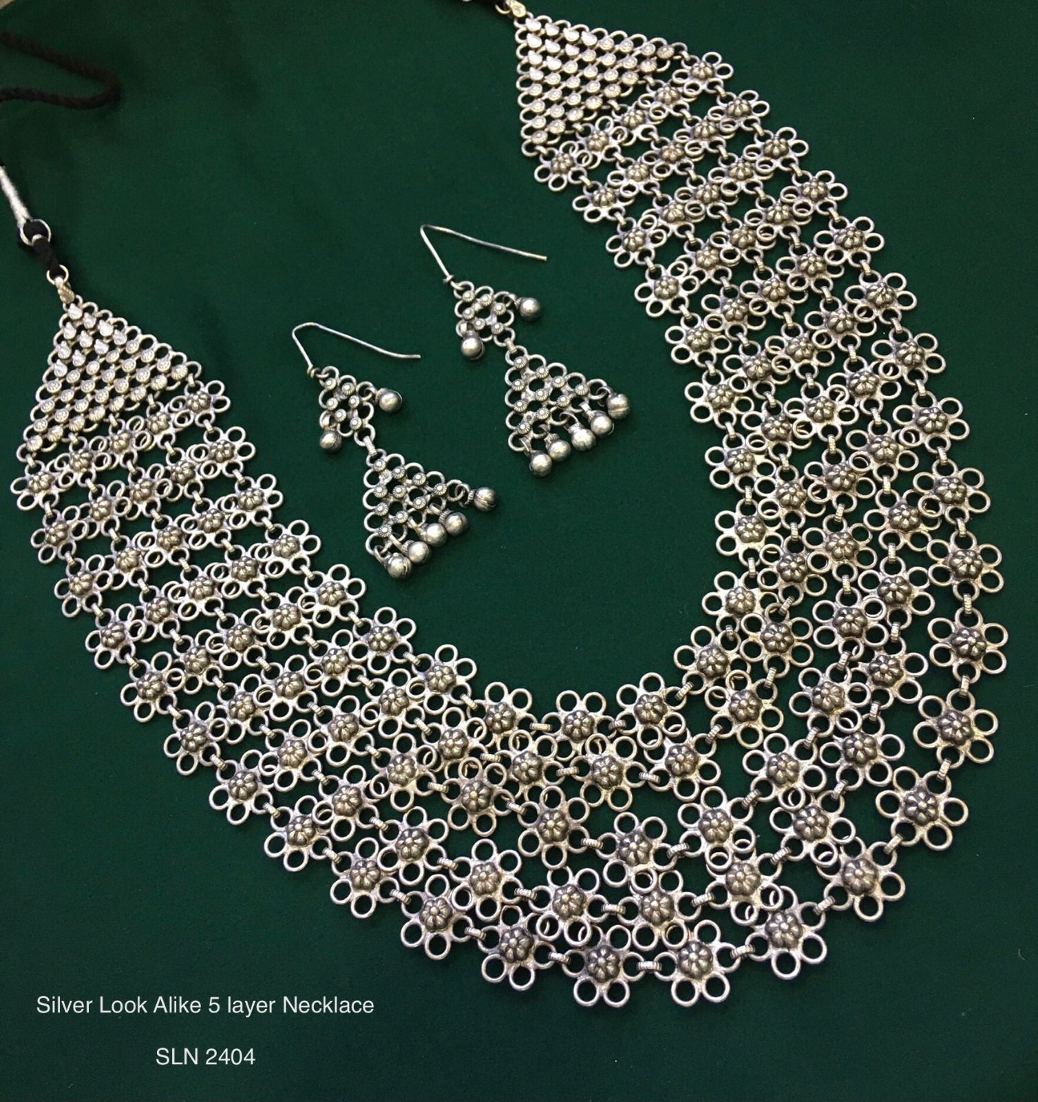 Silver Look Alike Long Necklace