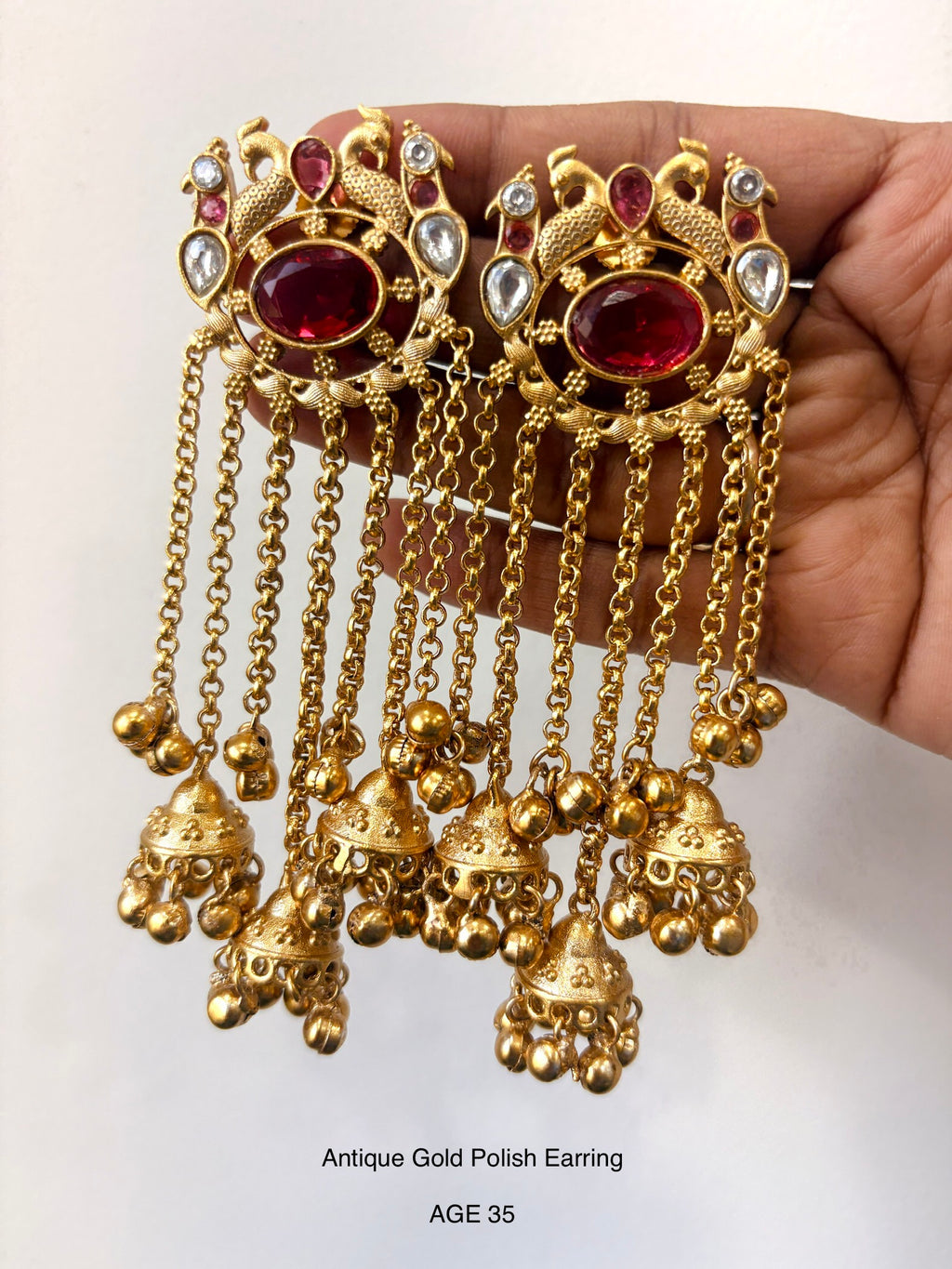 Ethno Gold Long Earrings