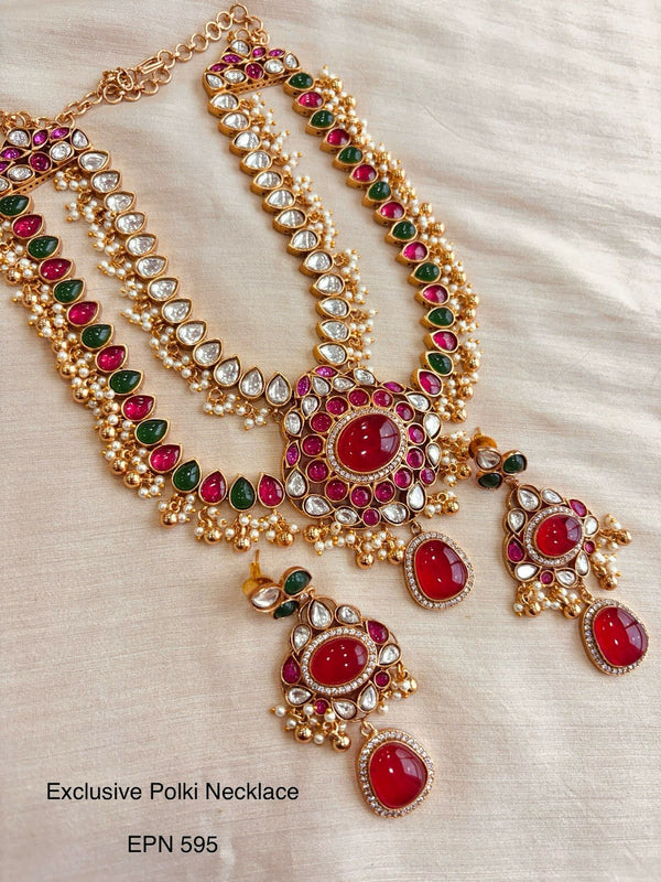 Handcrafted Neo Traditional Jadau Two Layer Necklace