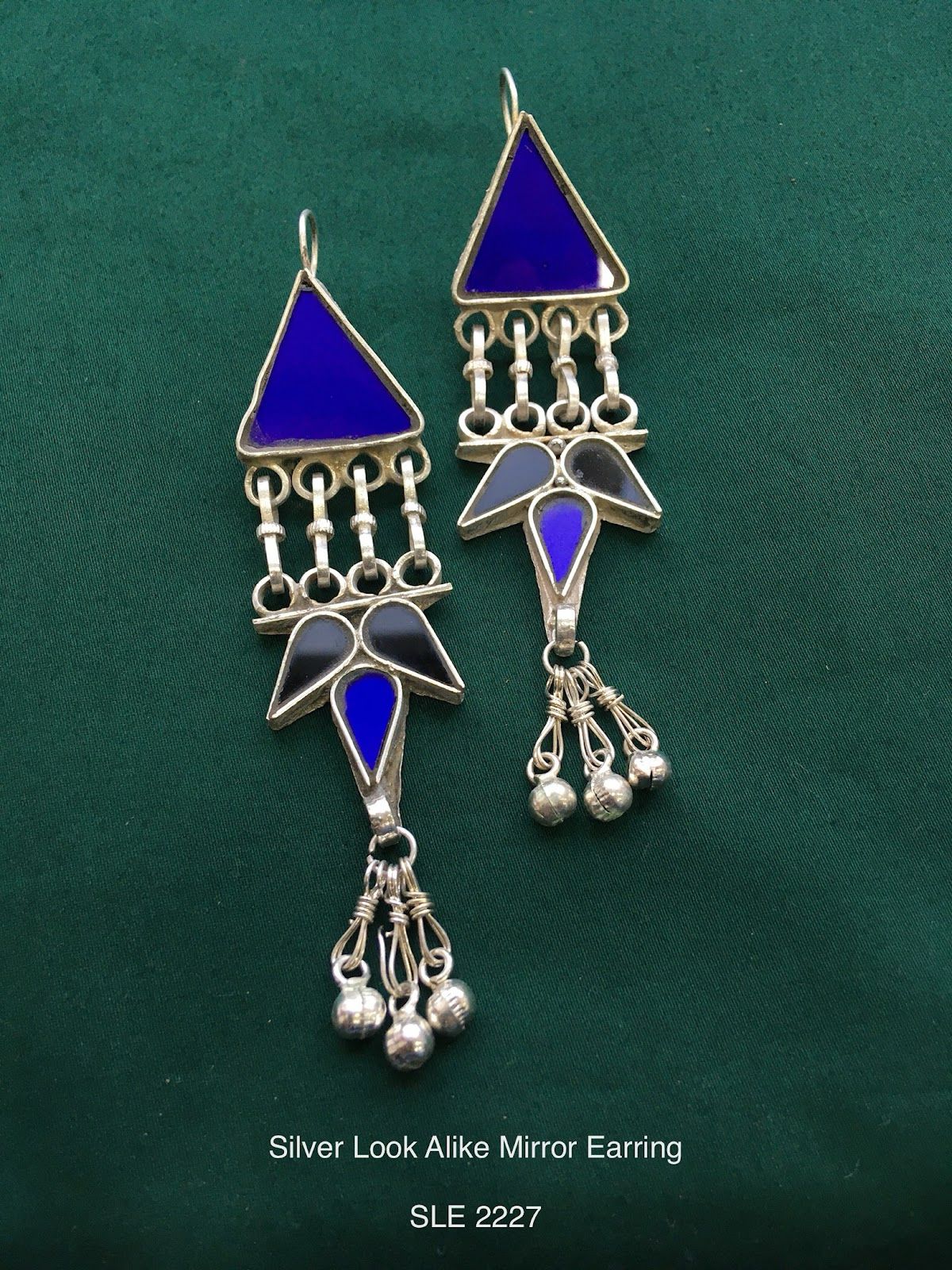 Silver Look Alike Mirror Earrings