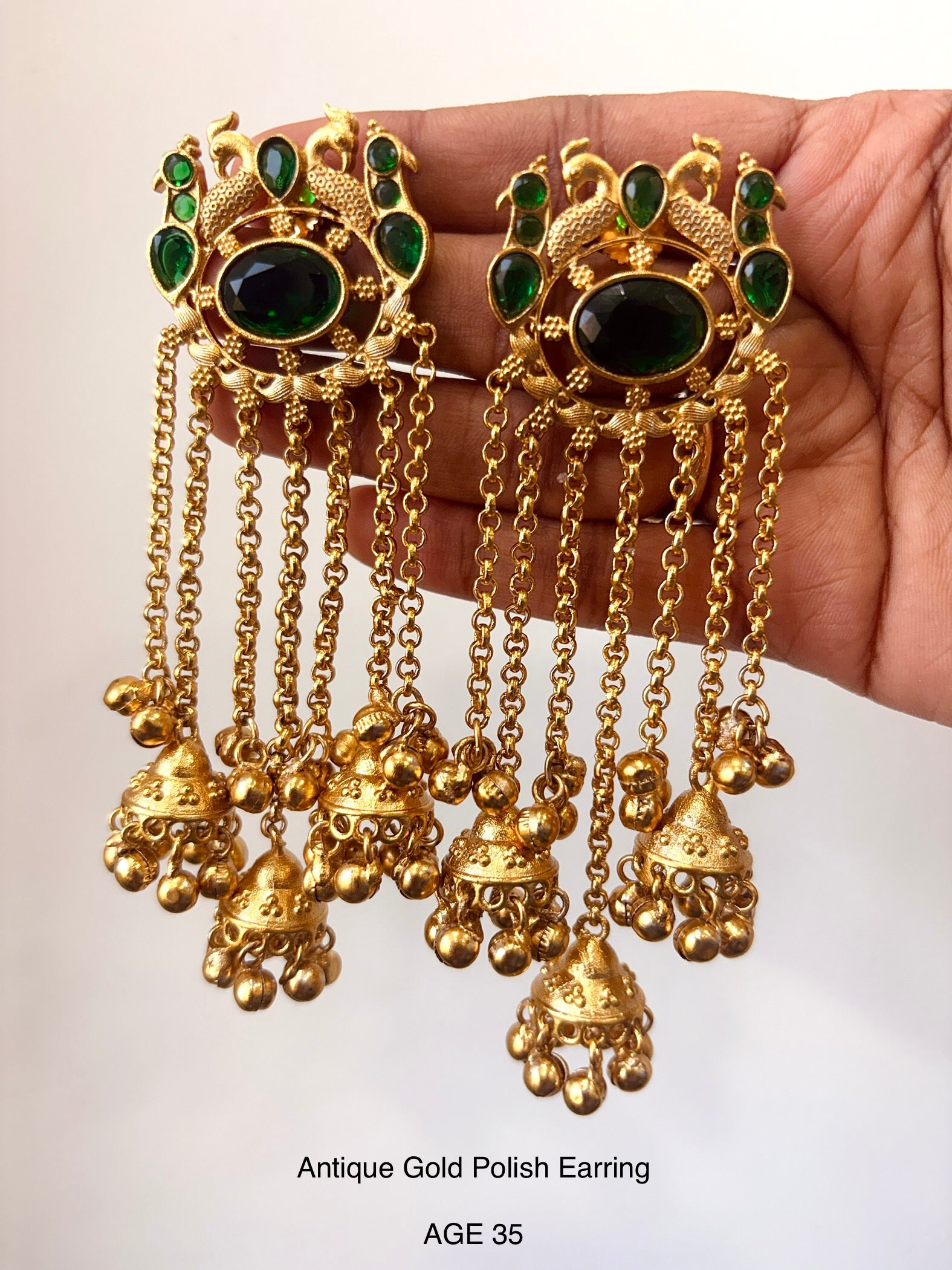 Ethno Gold Long Earrings