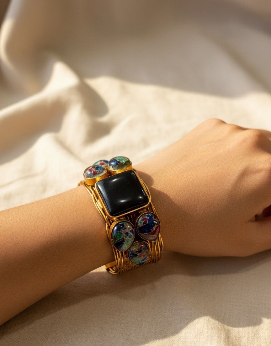 Ethno Stone Adjustable Kada