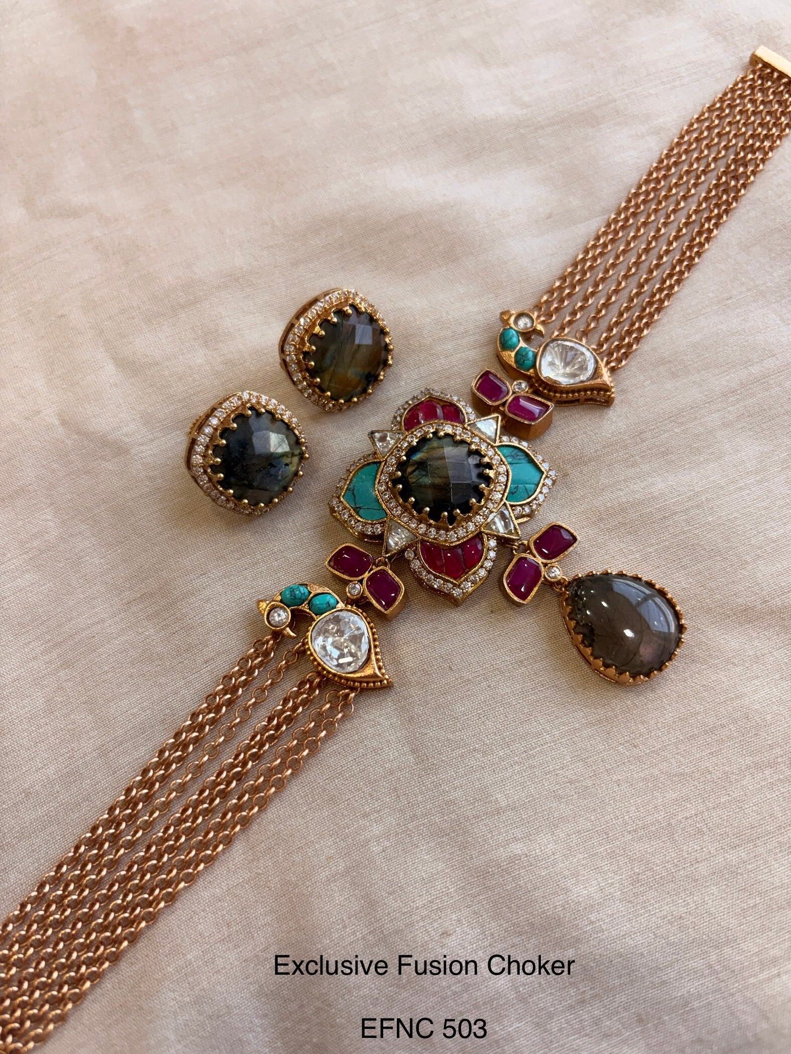 Handcrafted Neo Traditional Jadau choker