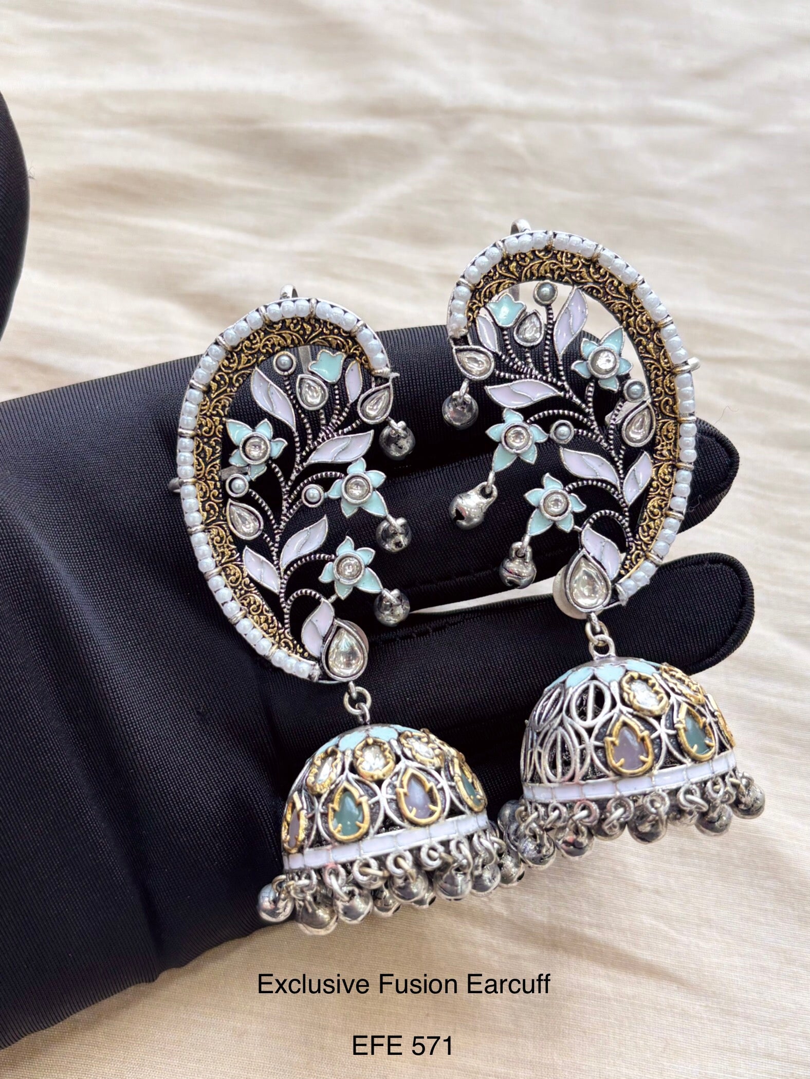 Handcrafted Neo Traditional Jadau Earcuff