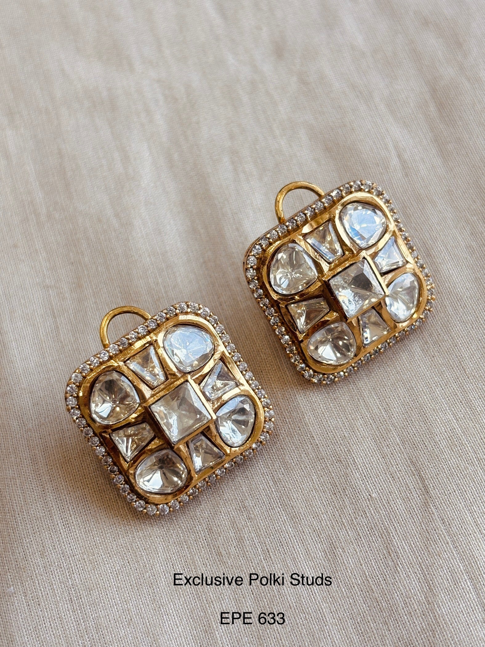 Demi Fine Yellow Polki Studs