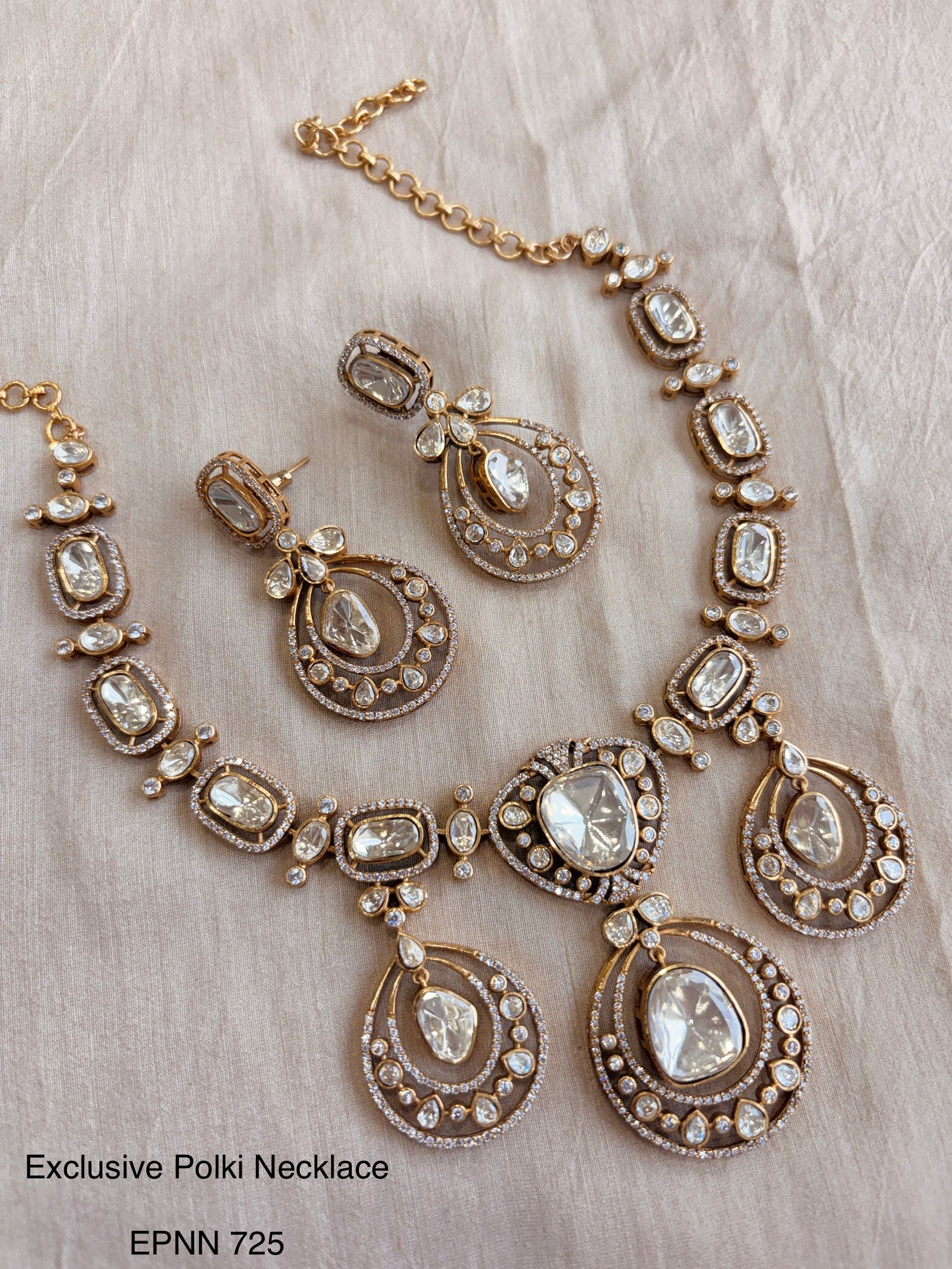 Demi fine yellow Polki Necklace