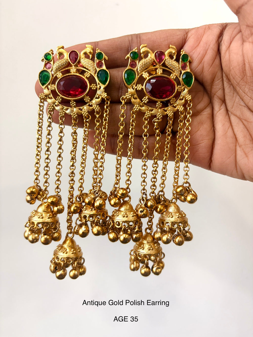 Ethno Gold Long Earrings