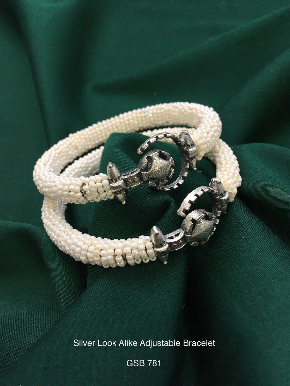 Silver Look Alike Adjustable Bracelet