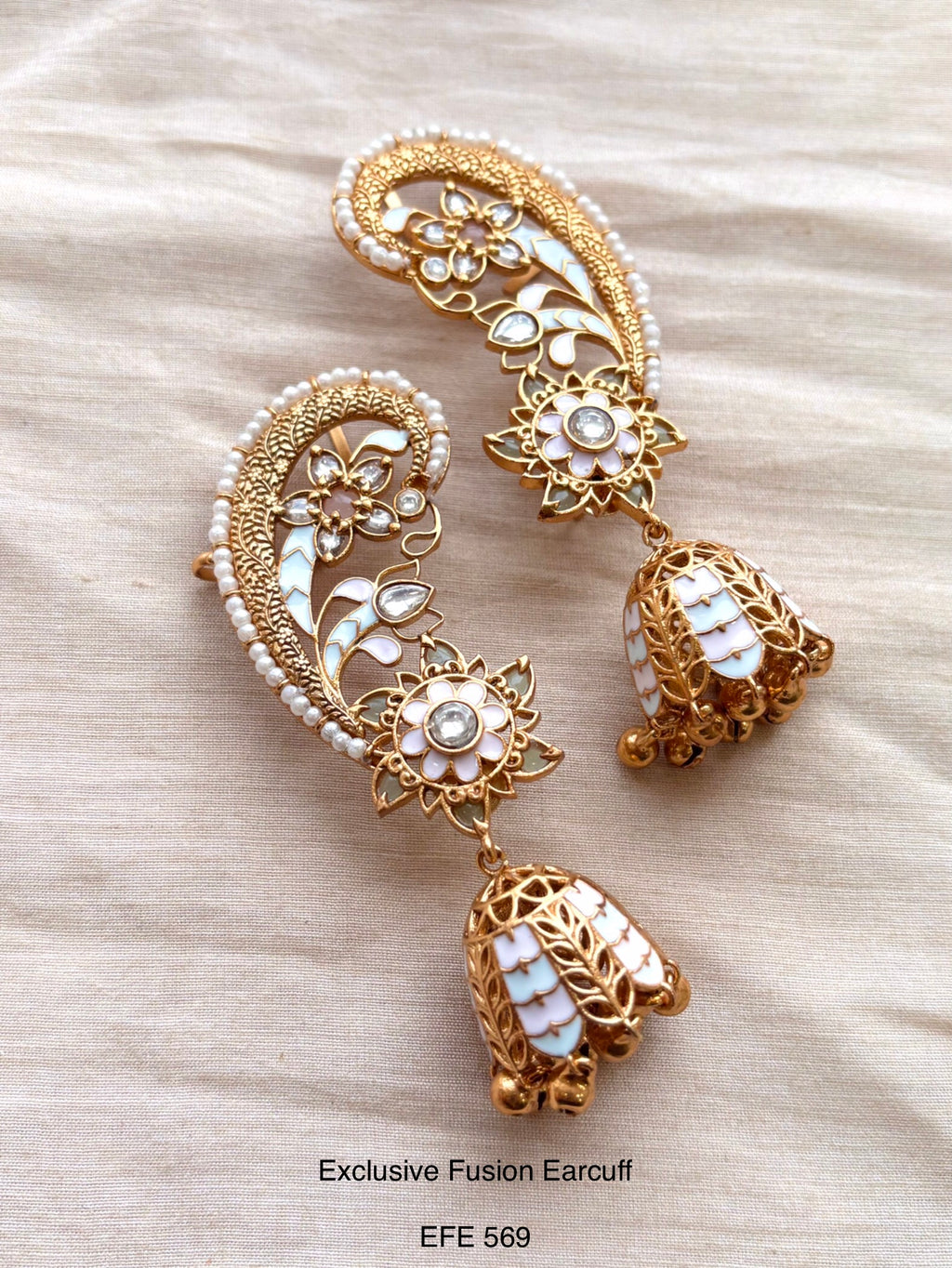 Handcrafted Neo Traditional Jadau Earcuff