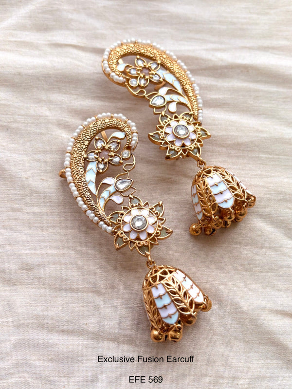 Handcrafted Neo Traditional Jadau Earcuff
