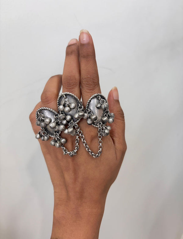 Silver Look Alike Adjustable Ring