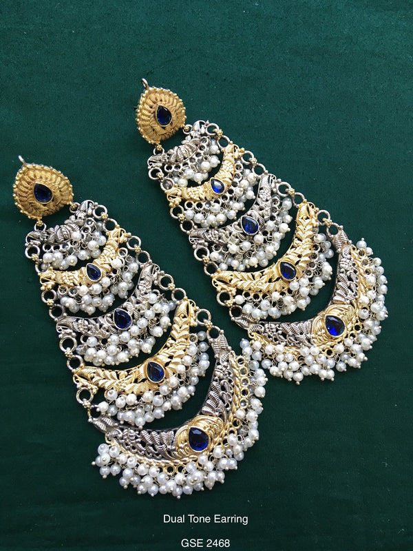 Antique Dual Tone Long Earring