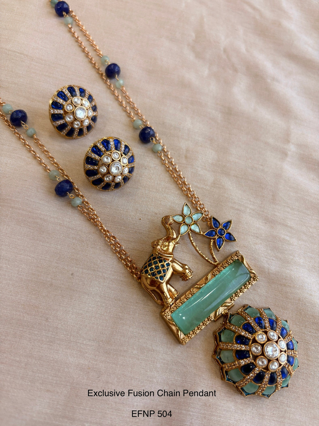 Handcrafted Neo Traditional Jadau Chain Pendant
