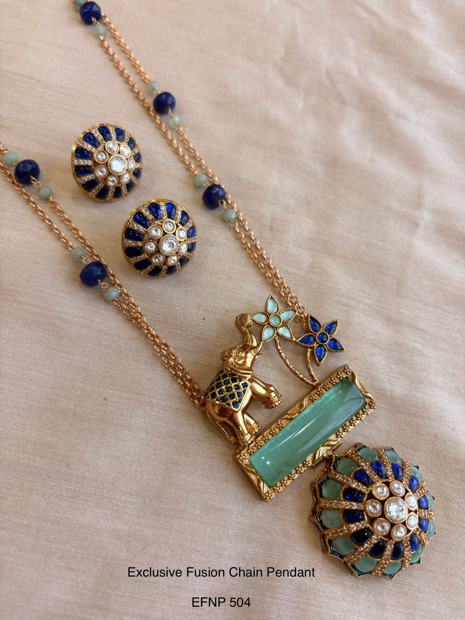 Handcrafted Neo Traditional Jadau Chain Pendant
