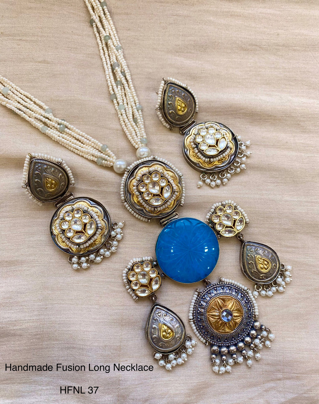 Handcrafted Jadau Fusion Long Necklace
