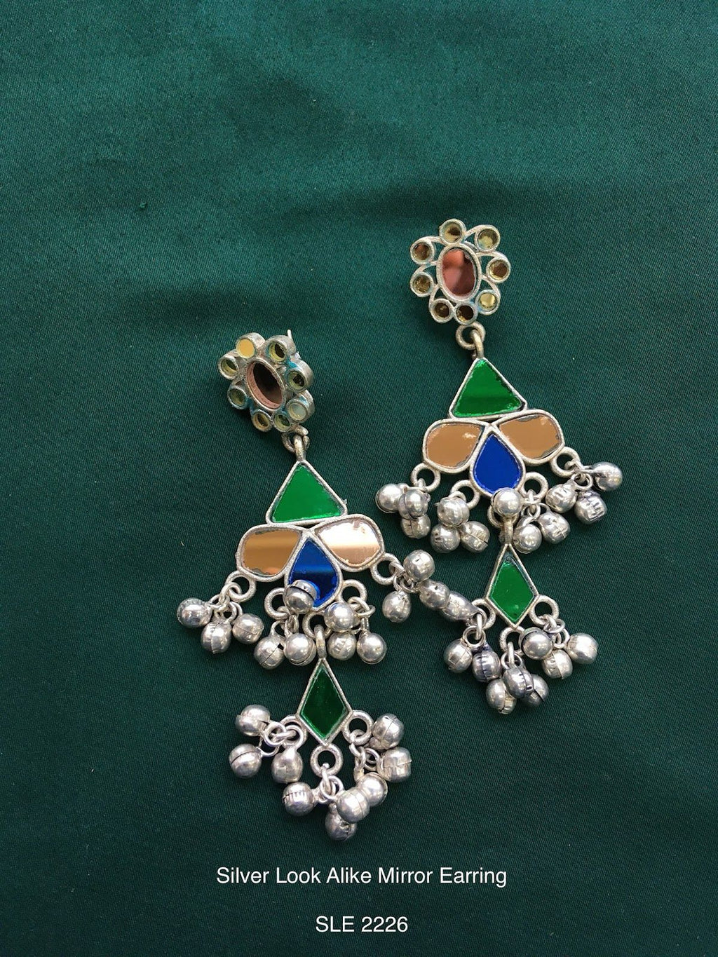 Silver Look Alike Mirror Earrings