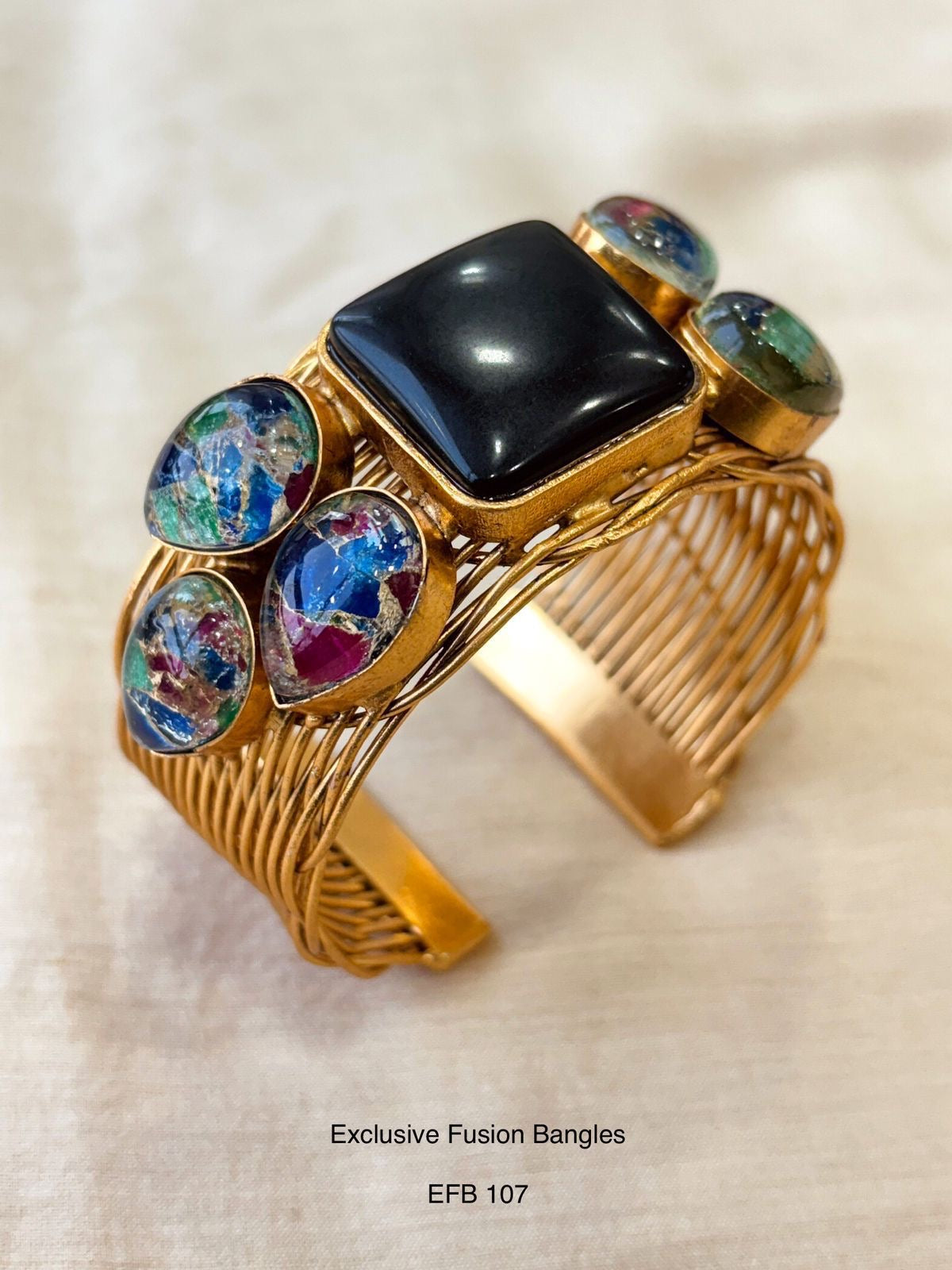 Ethno Stone Adjustable Kada