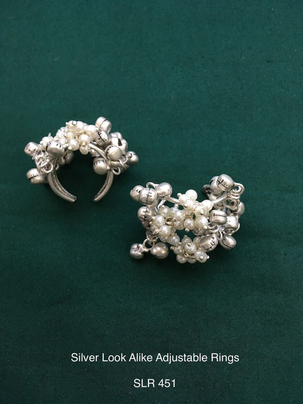 Silver Look Alike Adjustable Ring