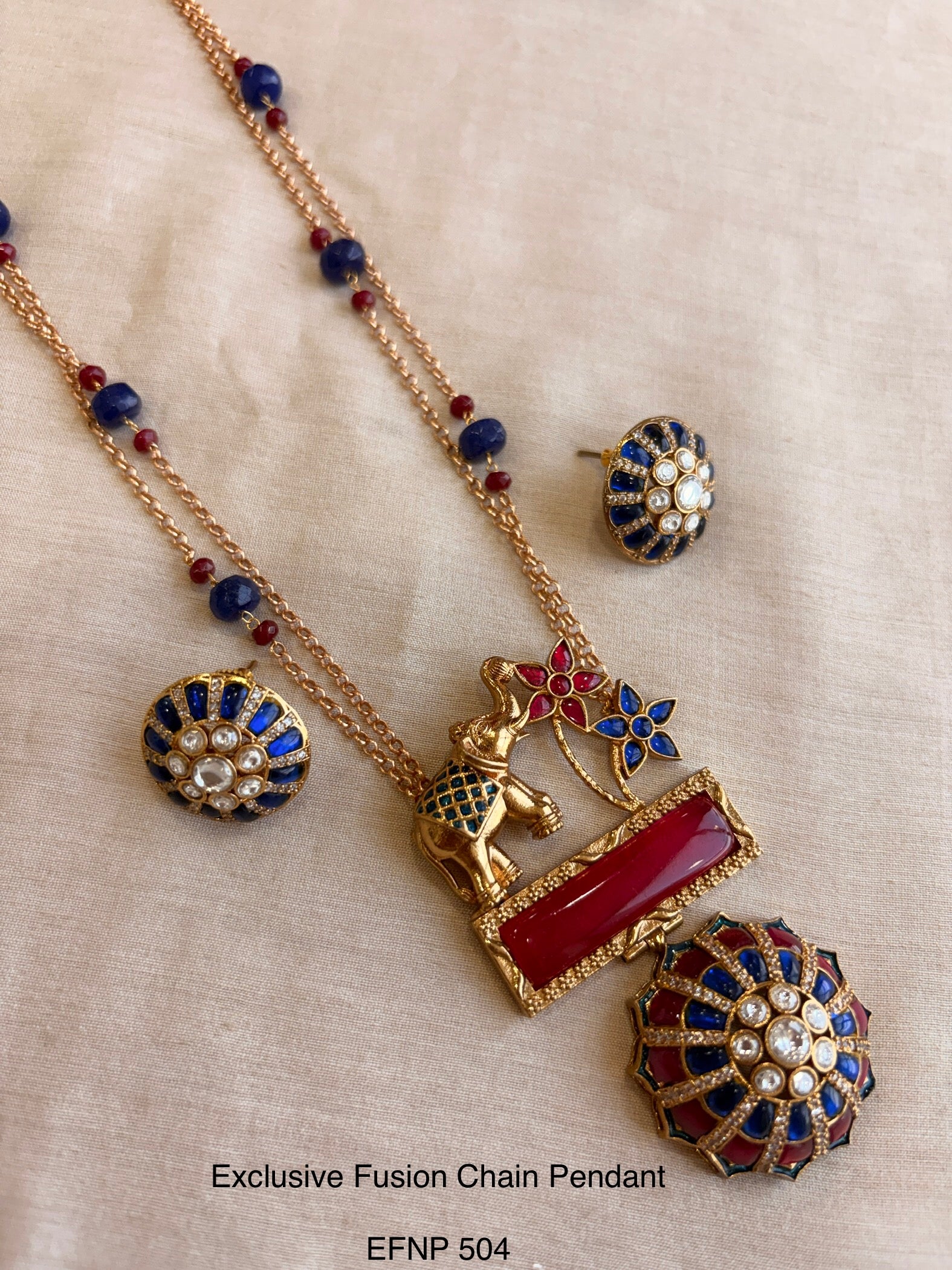 Handcrafted Neo Traditional Jadau Chain Pendant