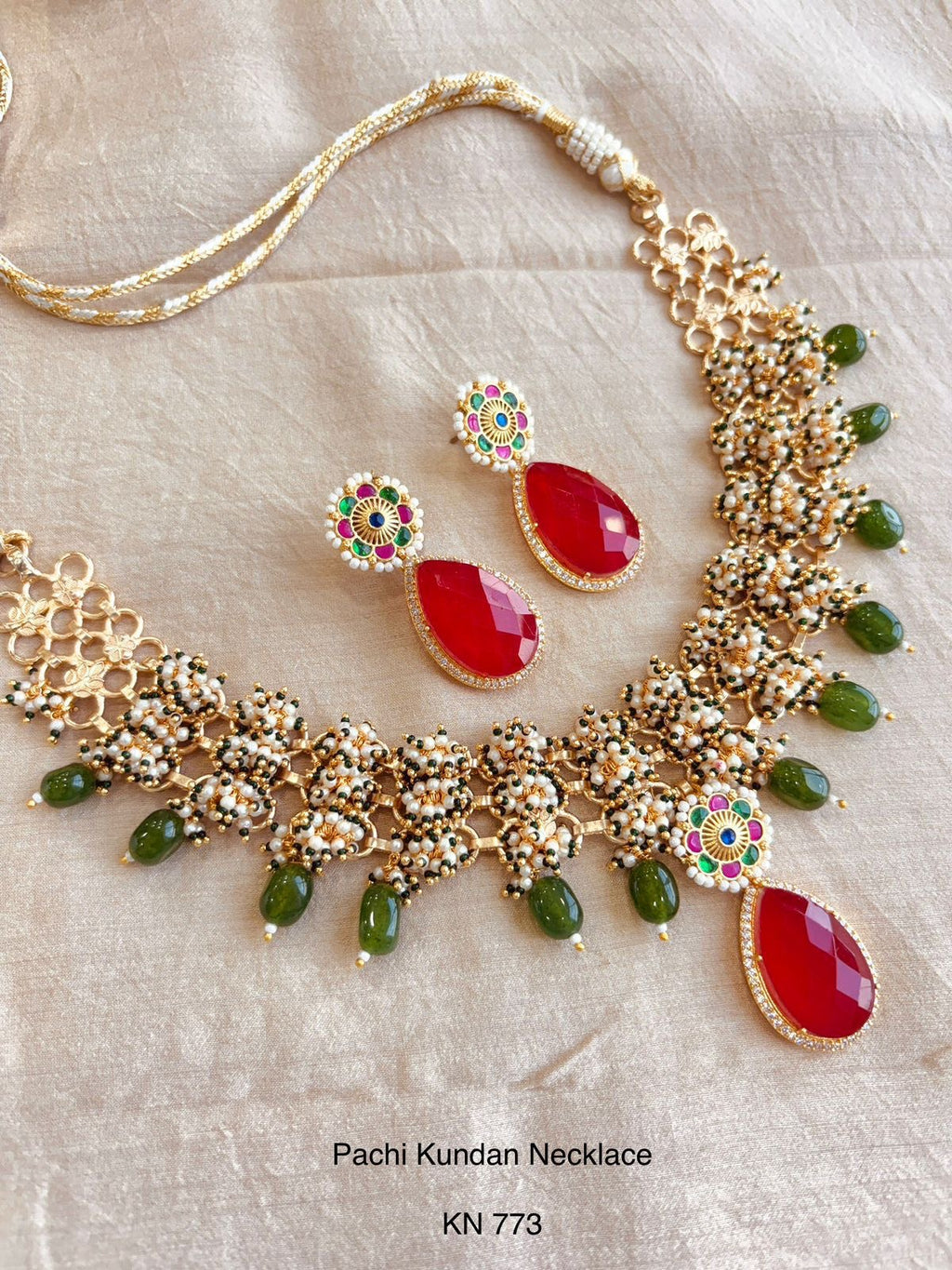 Handcrafted Jadau Patta Necklace