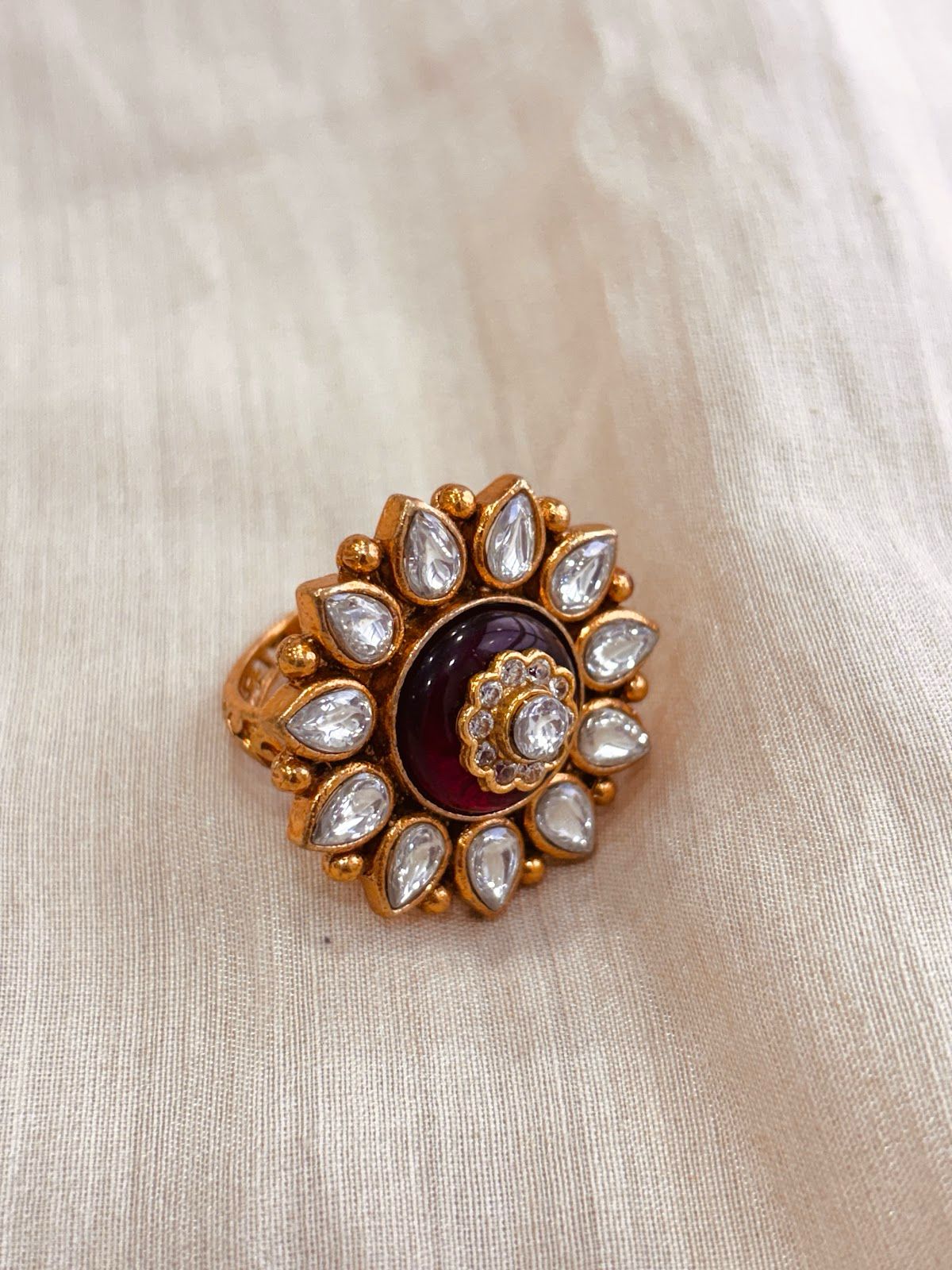 Demi Fine Polki Adjustable Ring