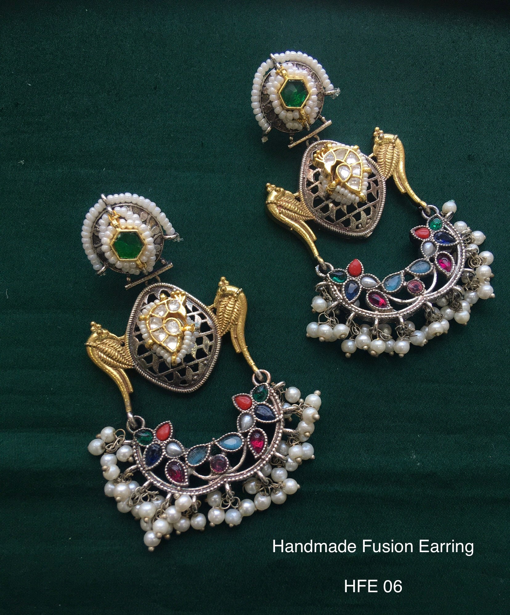Handcrafted Jadau Fusion Earring