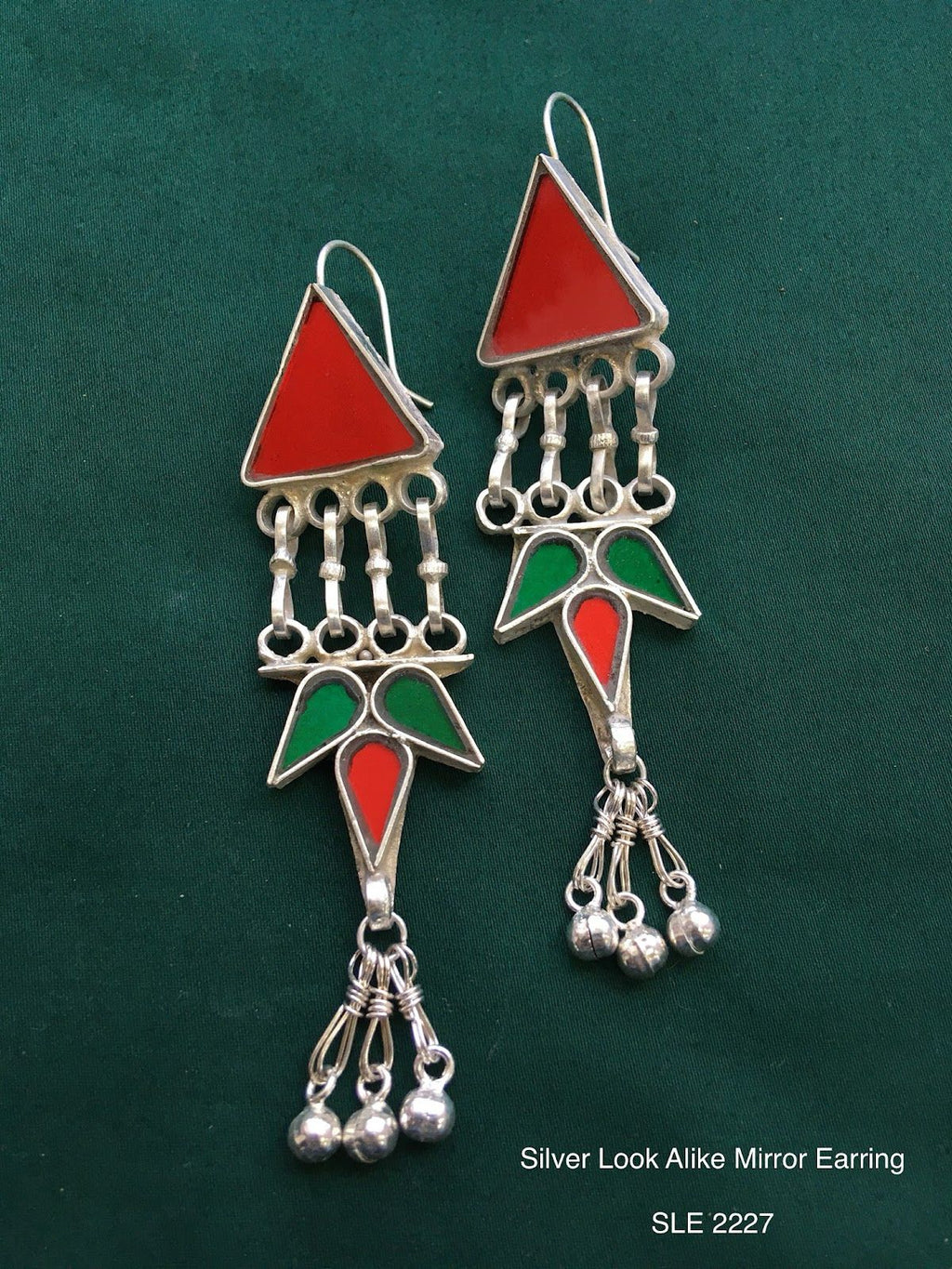 Silver Look Alike Mirror Earrings