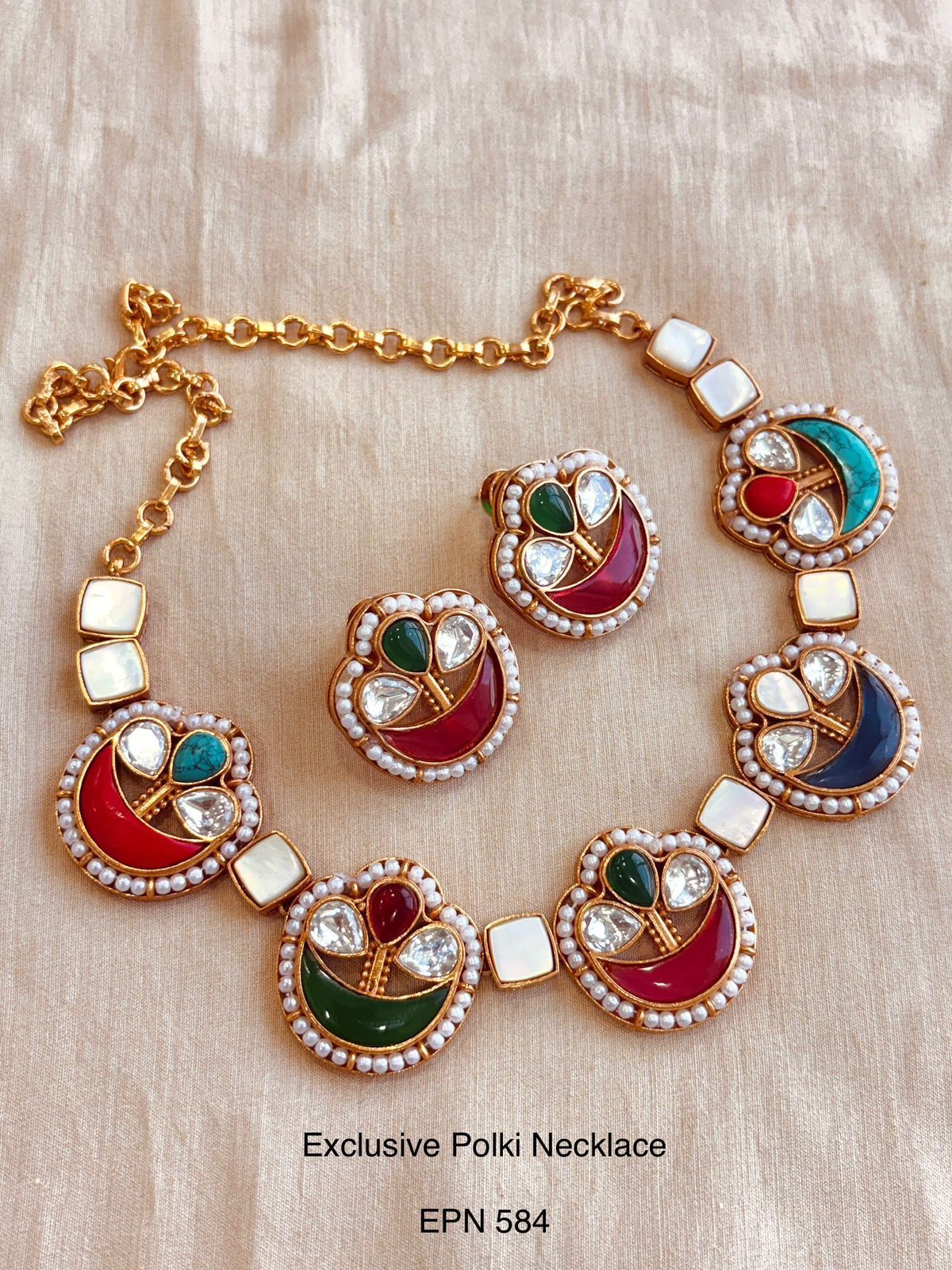 Navratna Polki Necklace