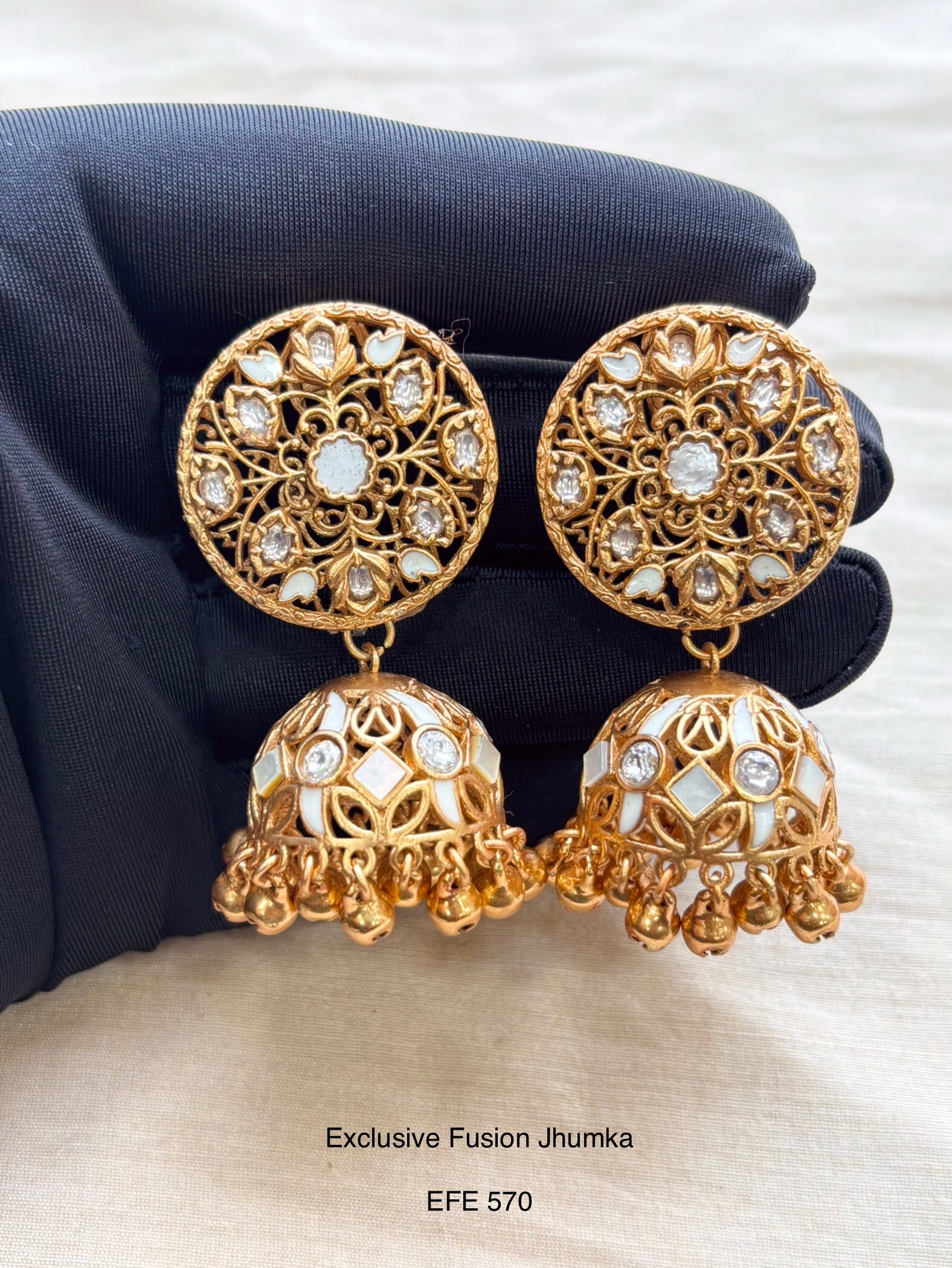 Handcrafted Neo Traditional Jadau Jhumka
