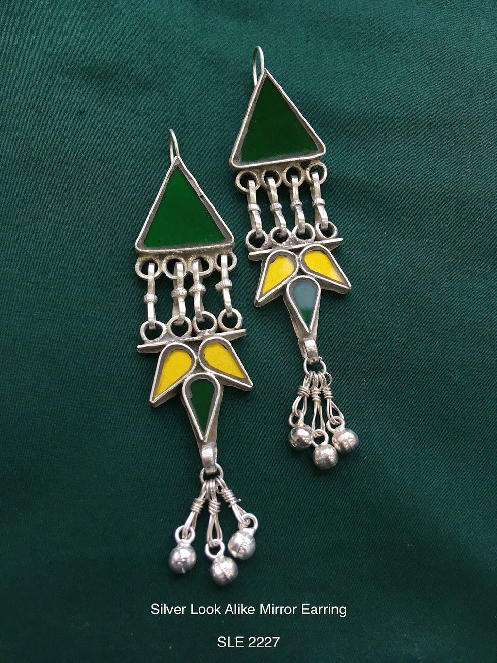Silver Look Alike Mirror Earrings