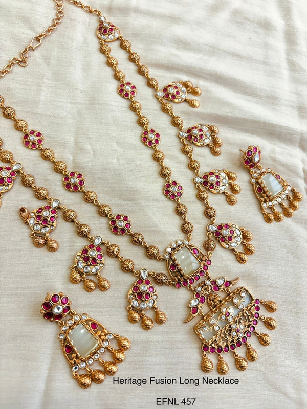 Two layered Inkari Polki Long Necklace