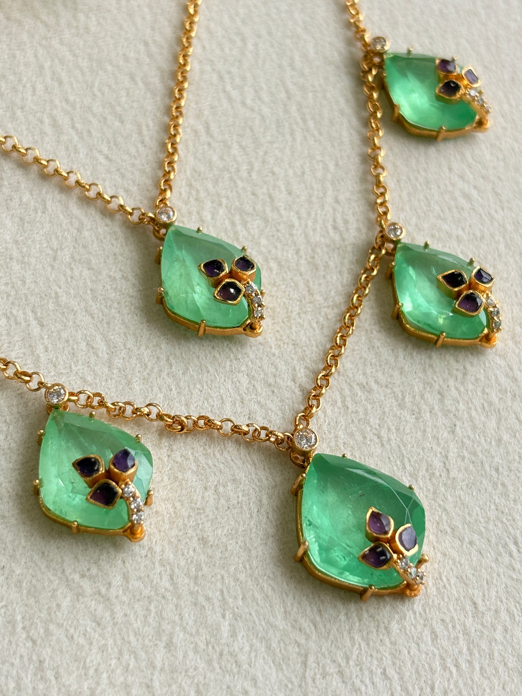 Demi Fine Moisannites Two Layer Necklace