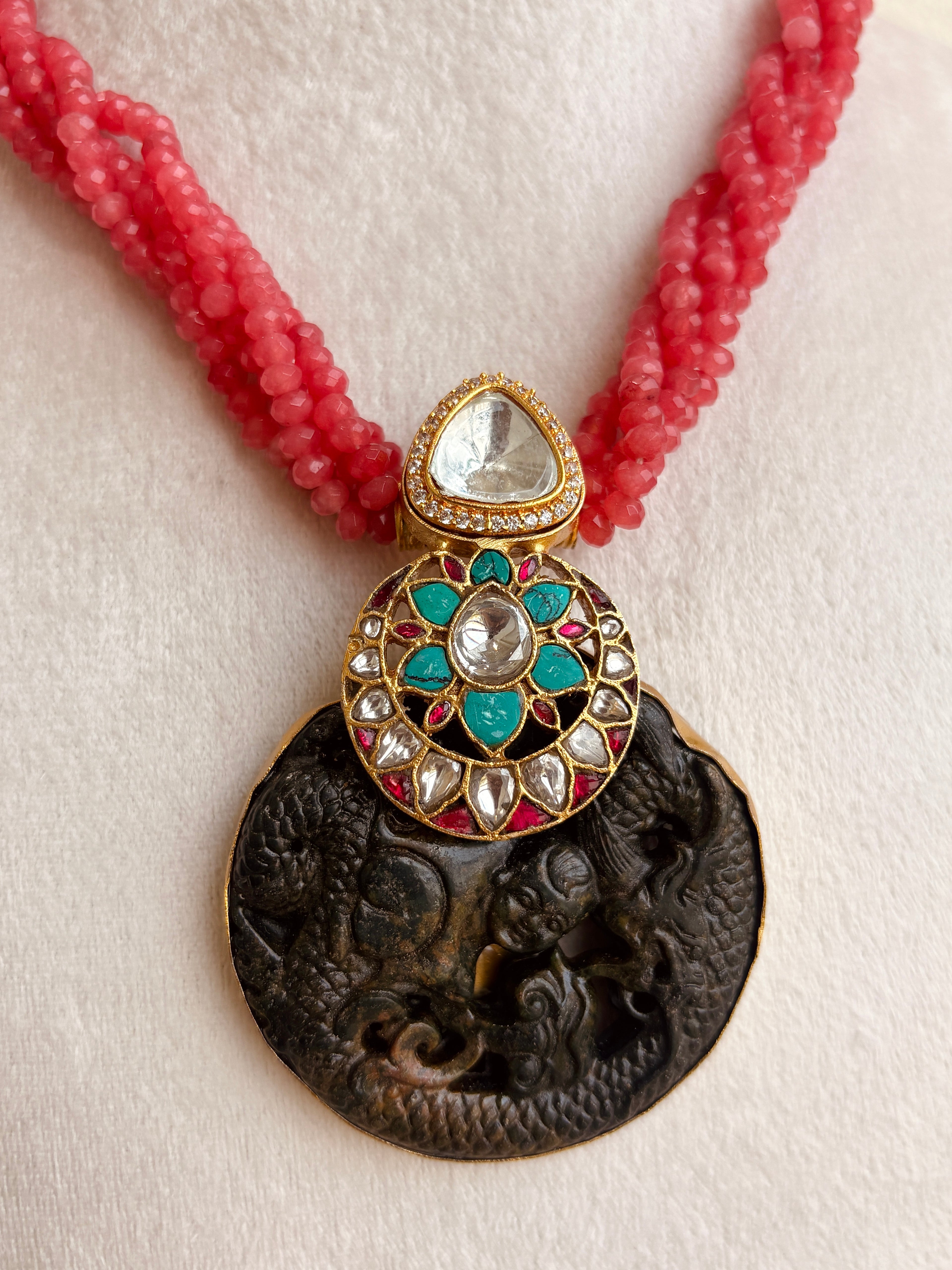 Neo Traditional carved necklace