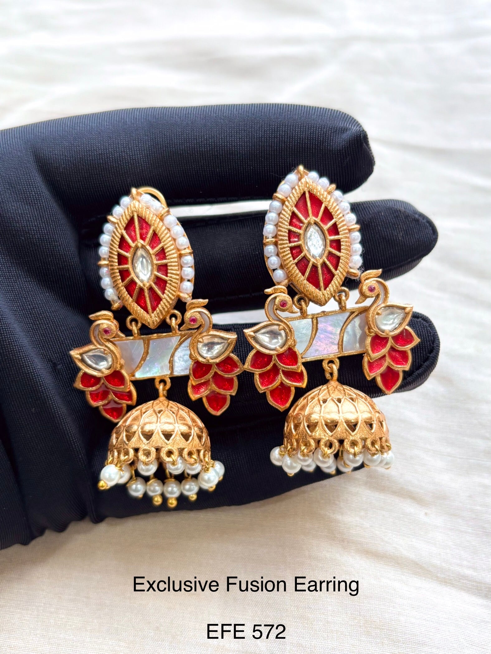 Handcrafted Neo Traditional Jadau Jhumka