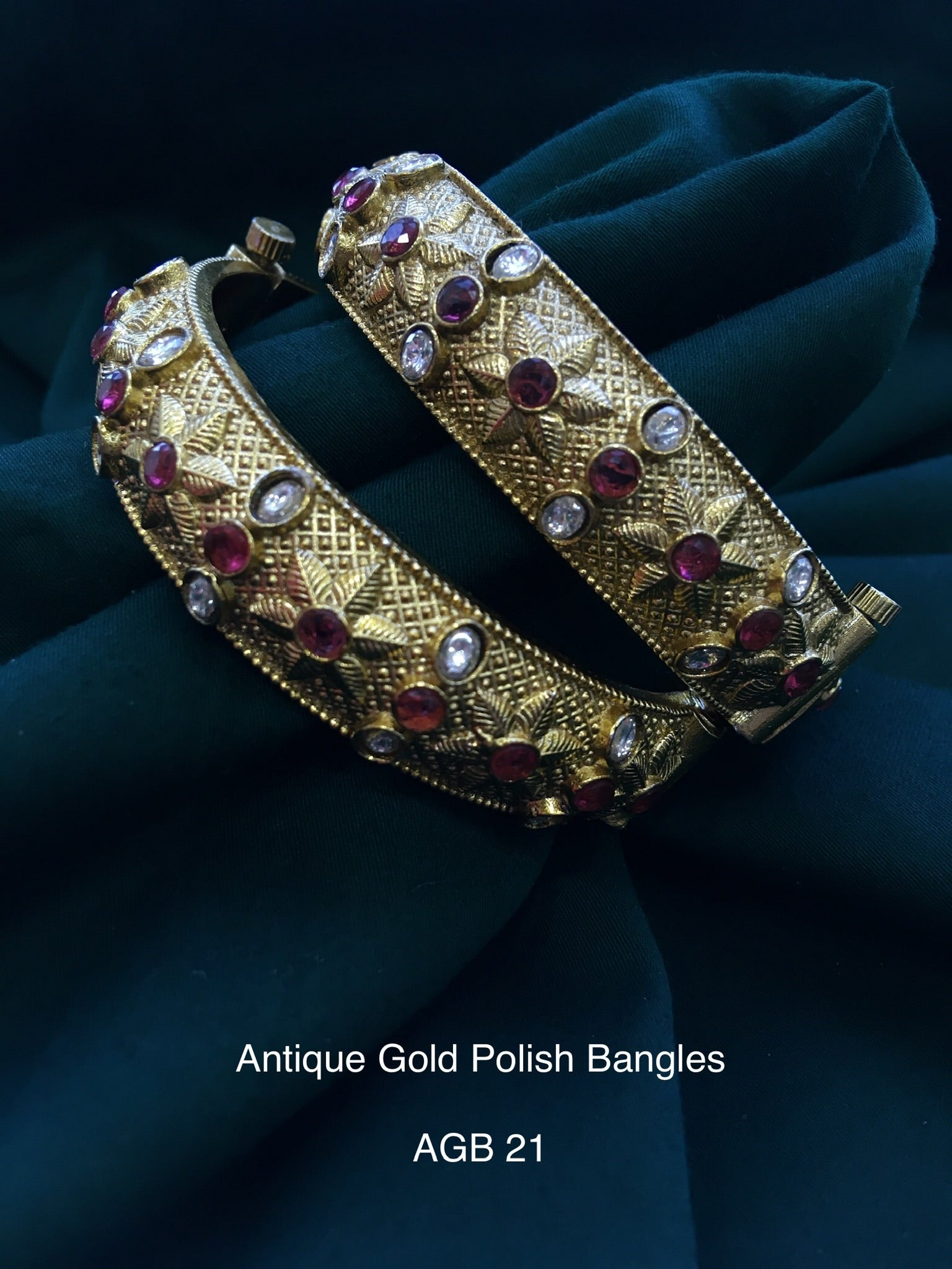 Ethno gold bangles