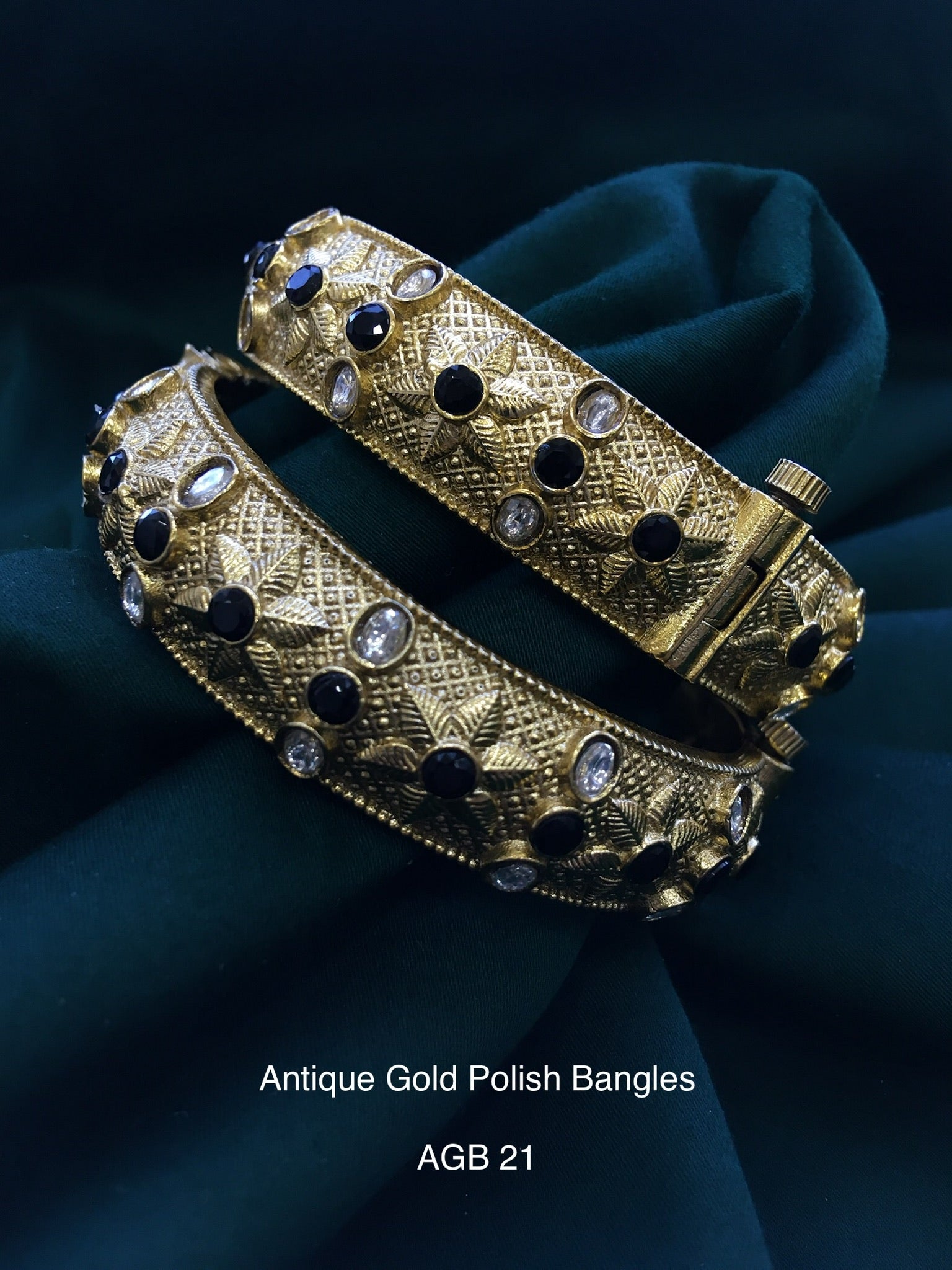Ethno gold bangles