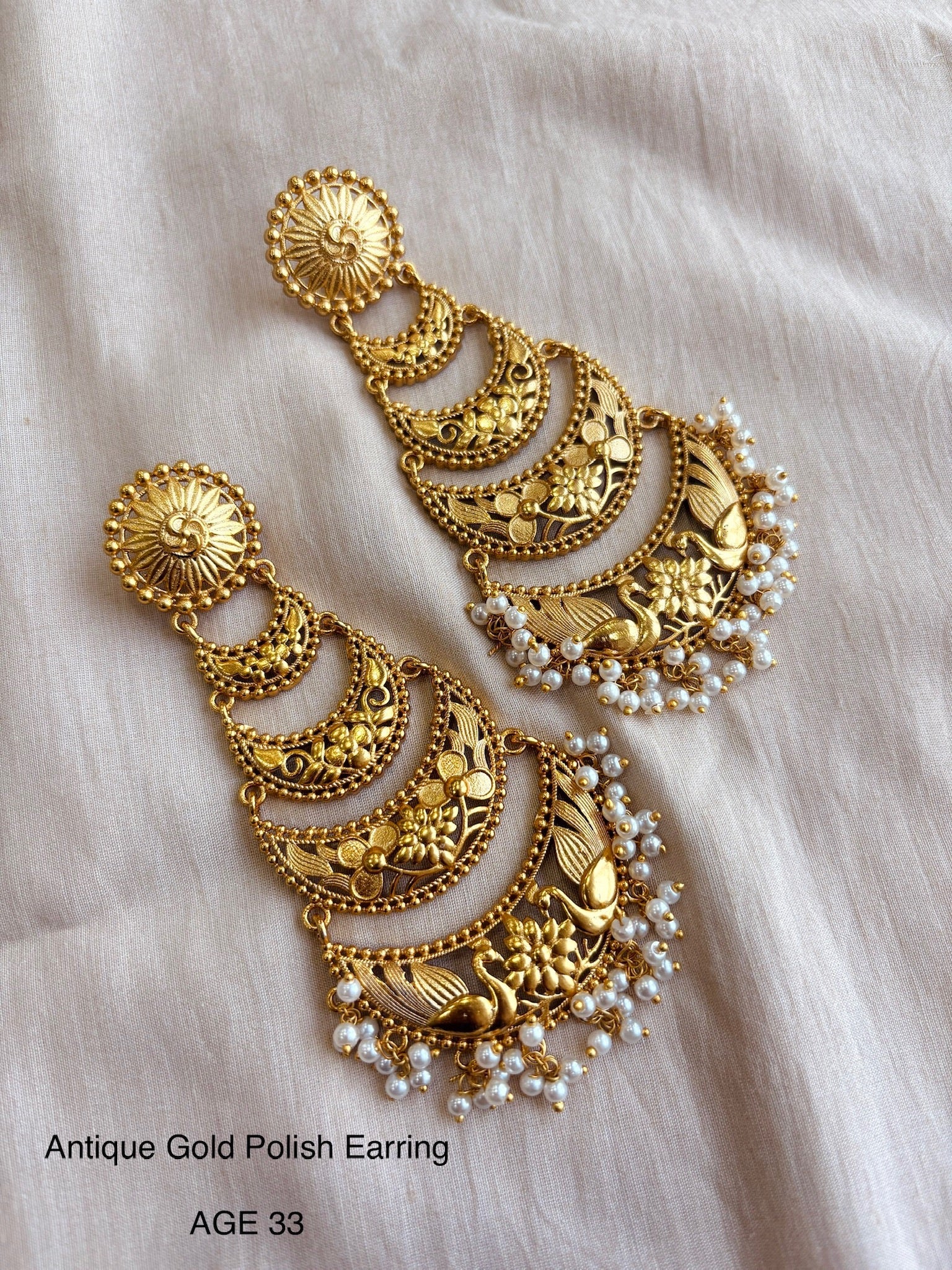 Ethno gold earring