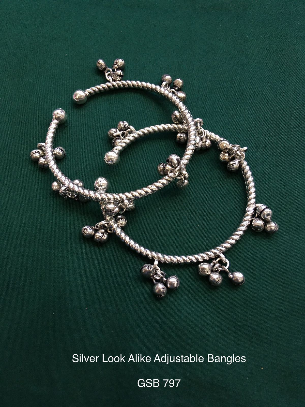 Silver Look Alike Ghungroo Openable Bangles