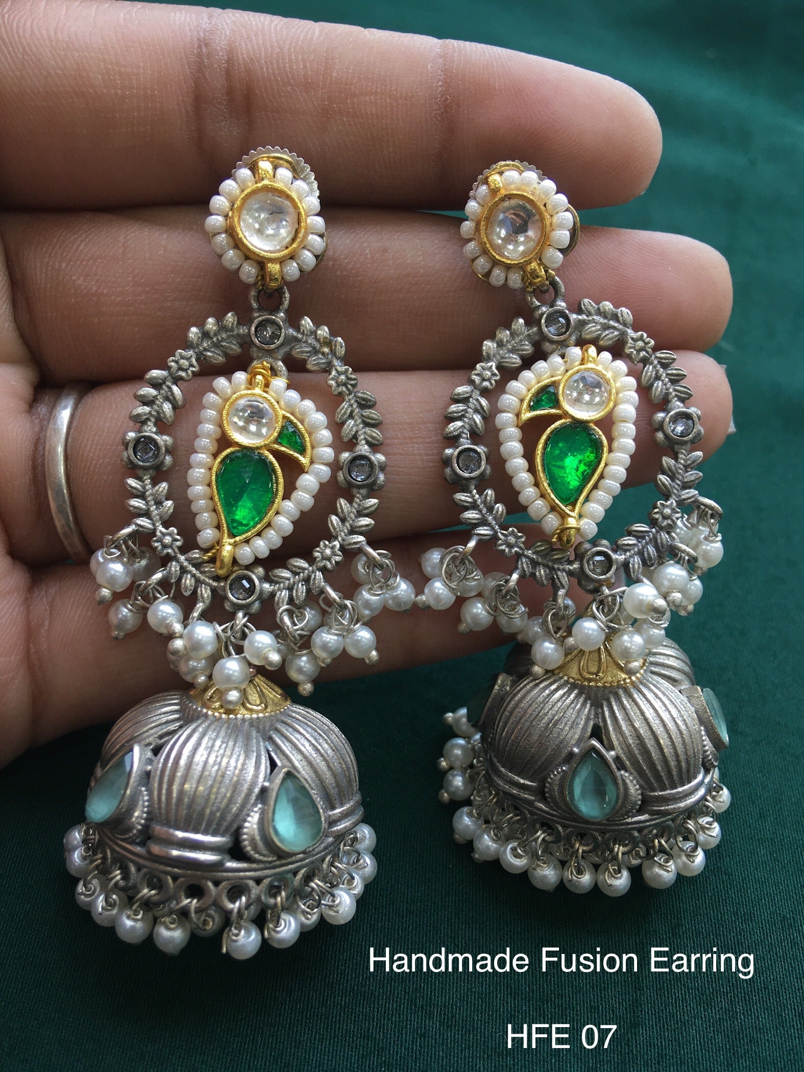 Handcrafted Jadau Fusion Earring