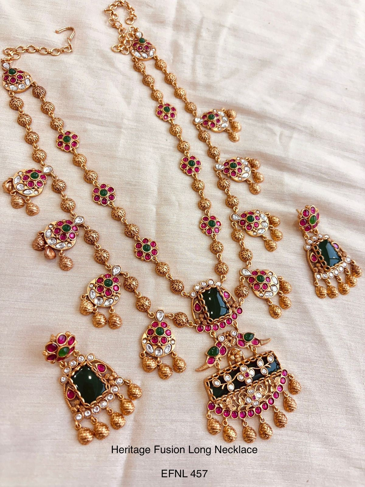 Two layered Inkari Polki Long Necklace