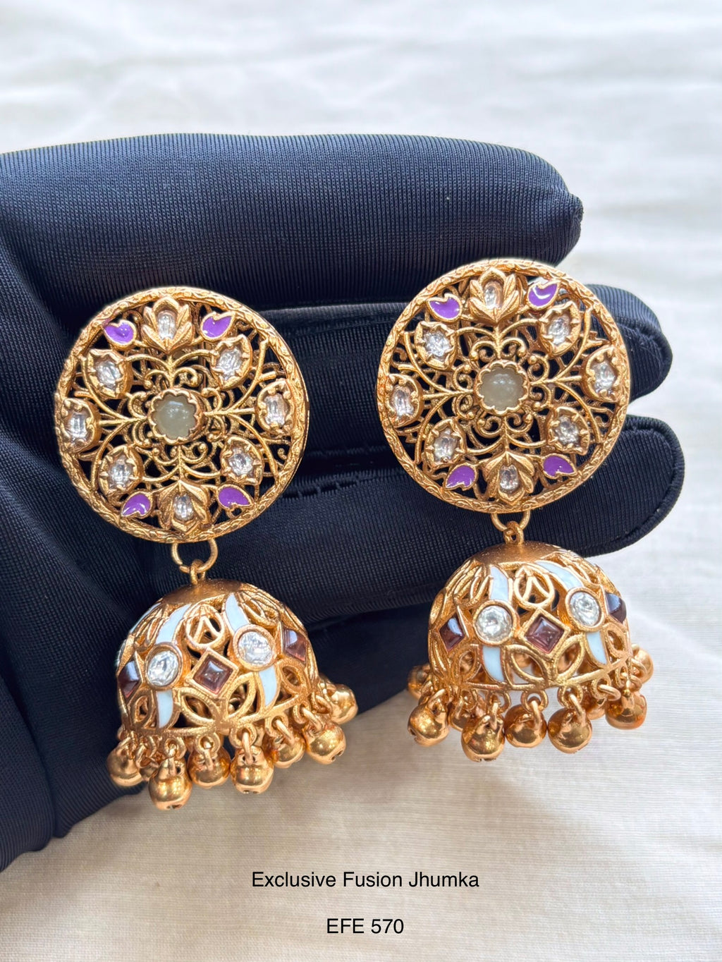 Handcrafted Neo Traditional Jadau Jhumka