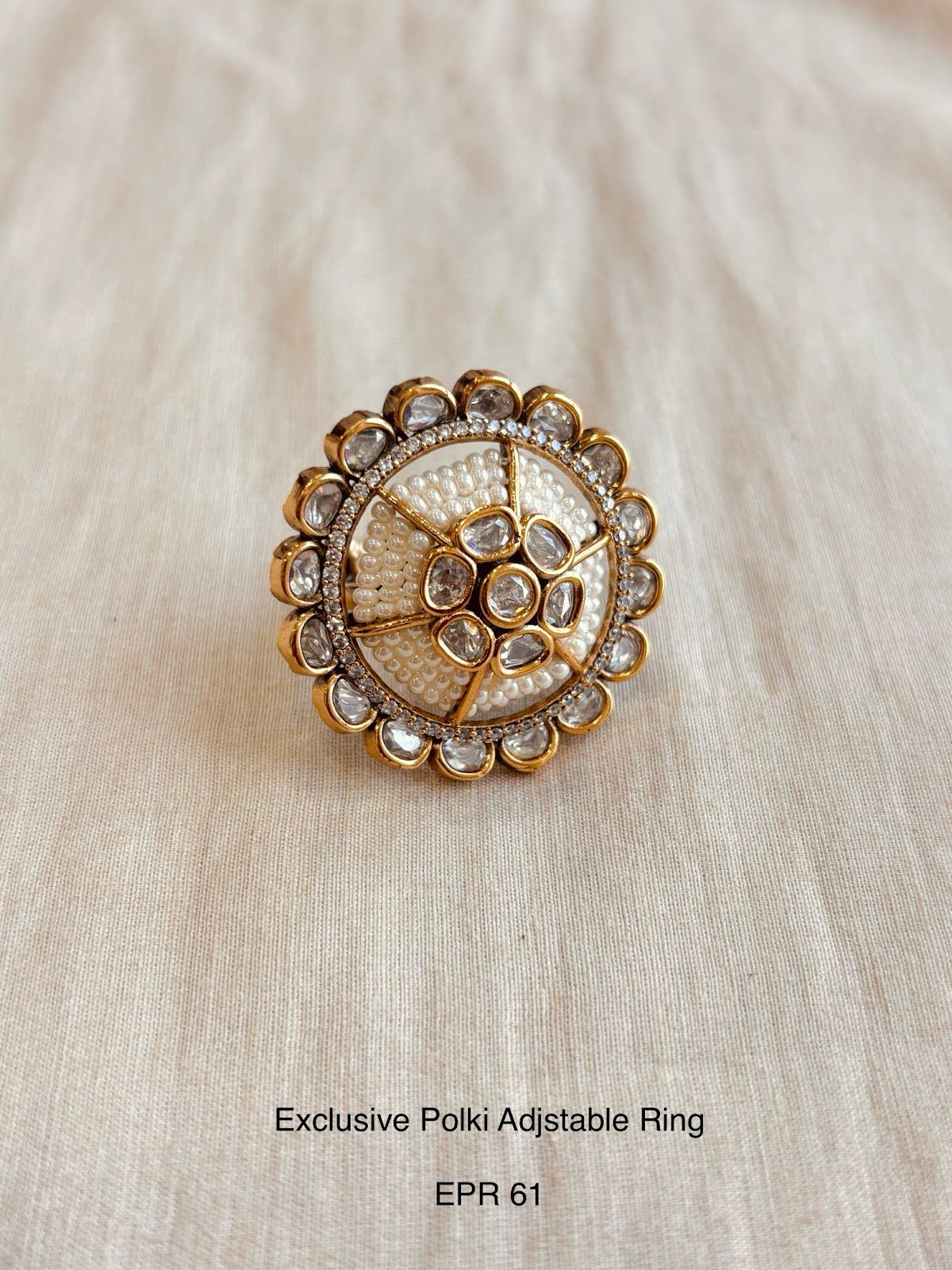 Demi Fine Polki Adjustable Ring