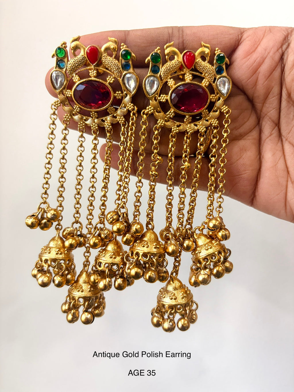 Ethno Gold Long Earrings