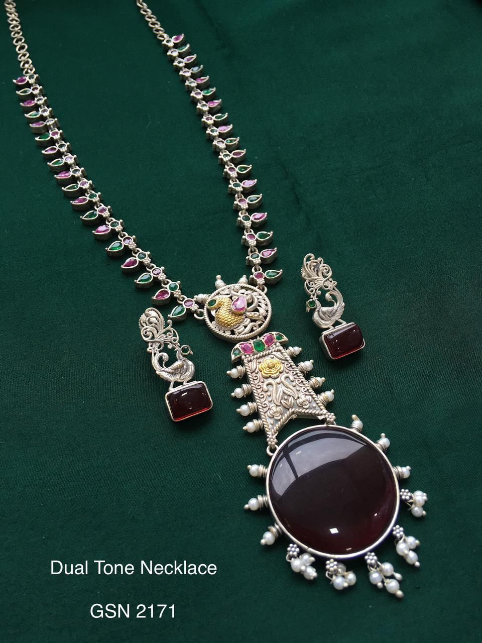 Dual Tone Long Necklace