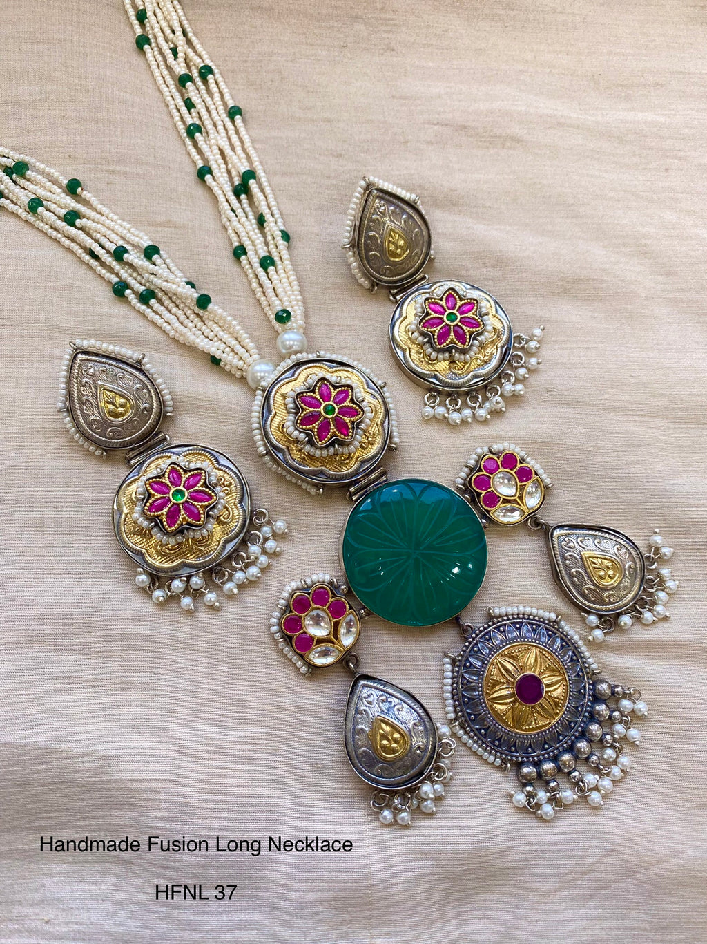 Handcrafted Jadau Fusion Long Necklace