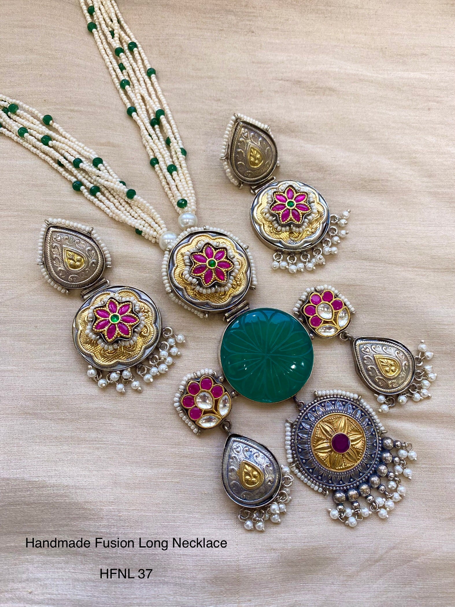 Handcrafted Jadau Fusion Long Necklace