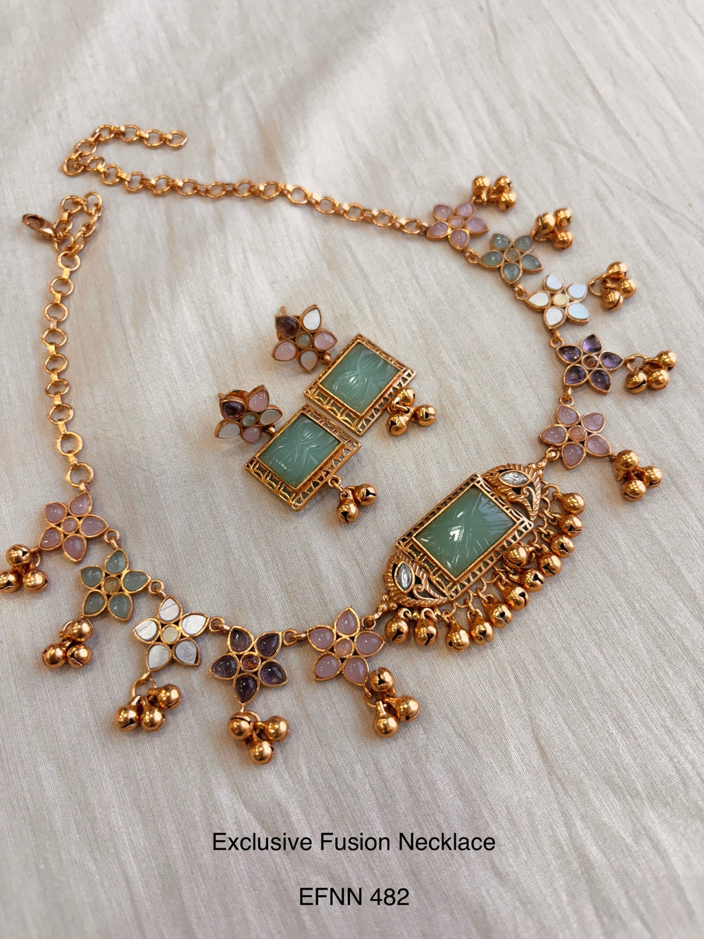 Handcrafted Neo Traditional Jadau Polki Necklace
