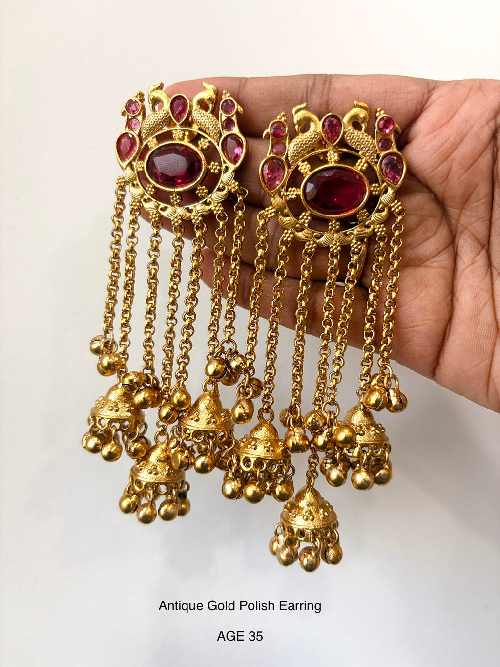 Ethno Gold Long Earrings