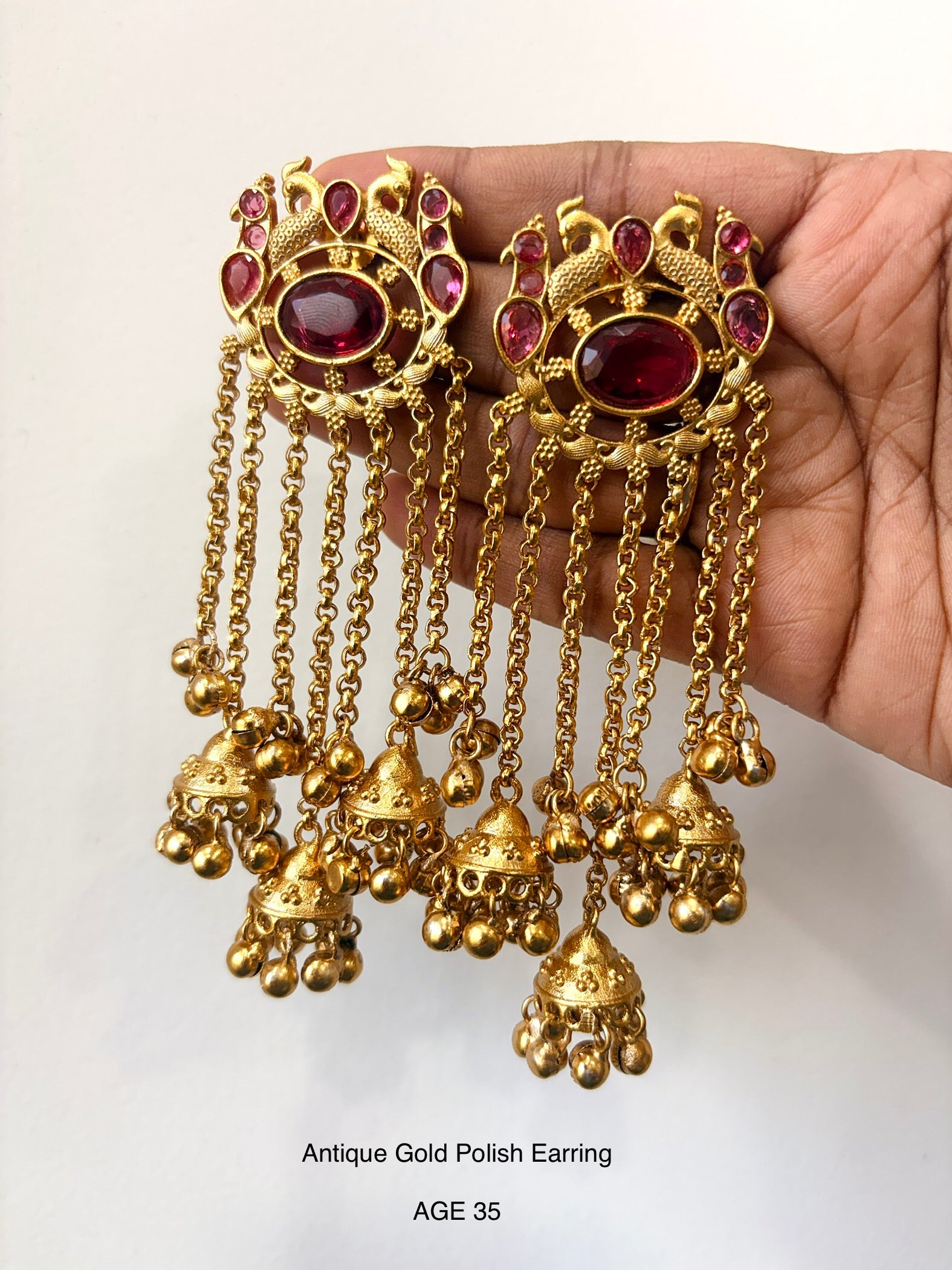 Ethno Gold Long Earrings